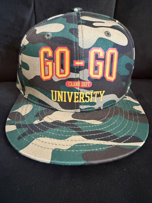 GO-GO UNIVERSITY CRANK DEPT CAMO SNAPBACK CAP